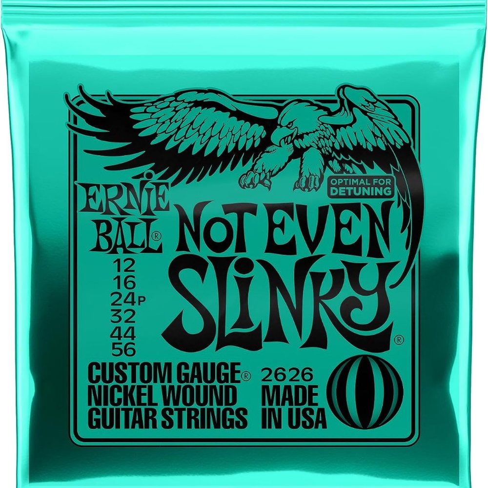 4-Pack Ernie Ball Not Even Slinky Nickel Wound Electric Guitar Strings 12-56